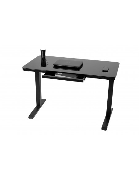 Prodesk Glass - електрическо стендъп бюро с чекмедже за офис консумативи черно Prodesk Glass - електрическо стендъп бюро с чекмедже за офис консумативи черно