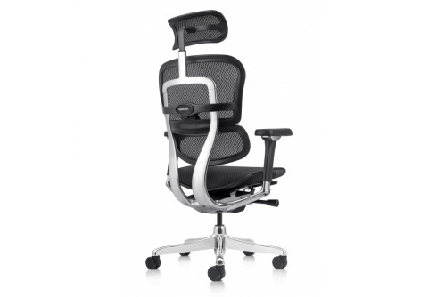 Ергономичен офис стол Ergohuman Elite Pro с подглавник - изглед под ъгъл