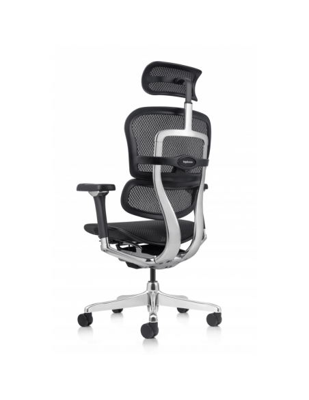 Стол за бюро Ergohuman Elite Pro Gen 2 черен мeш - изглед отзад с регулируема облегалка