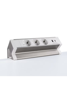 Prodesk Outlet - Ел. разклонител с 3 контакта и 2 USB порта за ергономично регулируемо офис бюро 2