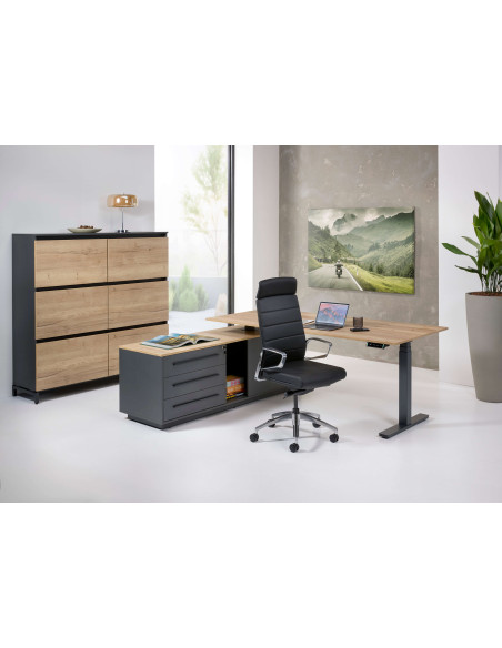 Мениджърско бюро с повдигане Prodesk Executive с ергономичен стол за бюро