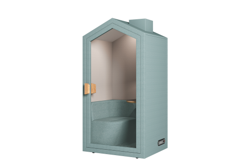 Cottage Pod кабина за срещи шумоизолираща в цвят скандинавско зелено