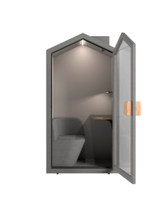 Акустична шумоизолираща кабина Cottage Pod в цвят Графит и вграден диван 2