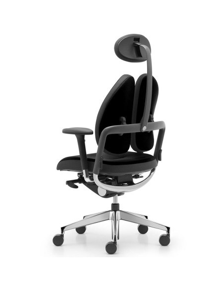 Ергономичен офис стол Xenium Duo-Back с подглавник отзад – полирана алуминиева дъга и 4D подлакътници