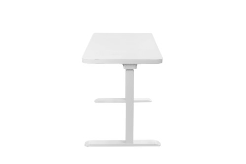Електрическо бюро Prodesk Elegance отстрани – бяла метална рамка с два мотора