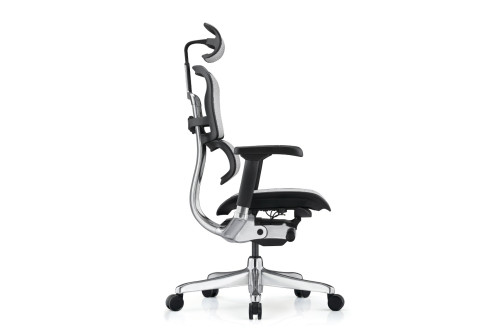 Ергономичен стол Ergohuman Gen2 Elite отстрани – профил на облегалката, сив меш