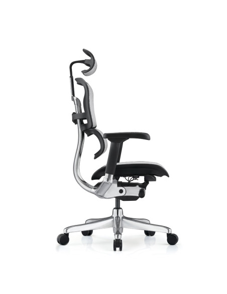 Ергономичен стол Ergohuman Gen2 Elite отстрани – профил на облегалката, сив меш