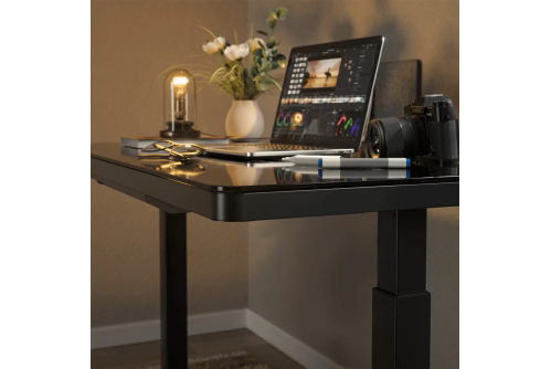 Prodesk Glass - бюро с плот от закалено стъкло черно