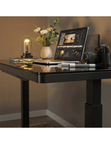 Prodesk Glass - бюро с плот от закалено стъкло черно Prodesk Glass - бюро с плот от закалено стъкло черно