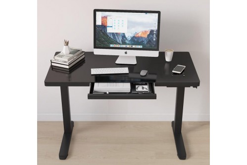 Prodesk Glass - бюро за работа с повдигащ механизъм черно